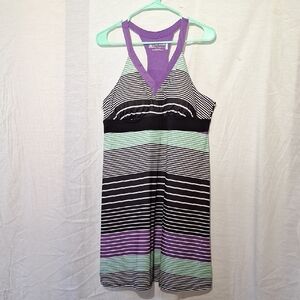 Racerback Tank Coverup, Purple Aqua Stripes, Outdoor Lifestyle Sz 16, NWOT